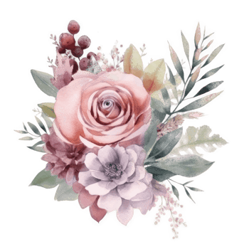 Watercolor flower isolated. png