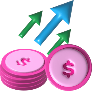 Financial data illustration 3D income and expenses png