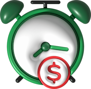 illustration 3D , clock reminds me of financial goals that need to be achieved. png