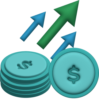 Financial data illustration 3D income and expenses png
