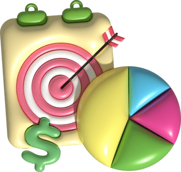 illustration 3D , planning, graphing, charting and setting business goals to be achieved. png