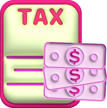 illustration 3D of a tax and financial information form. png