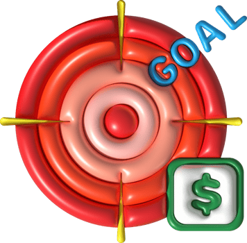 Illustration 3D  Planning and setting financial goals to be achieved. png