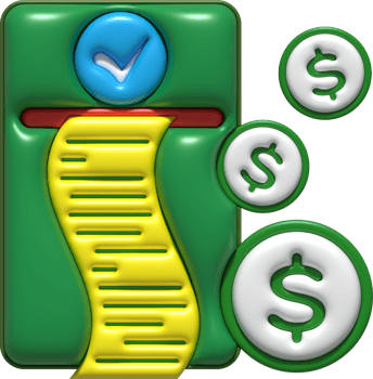bill illustration 3D , printed financial data png