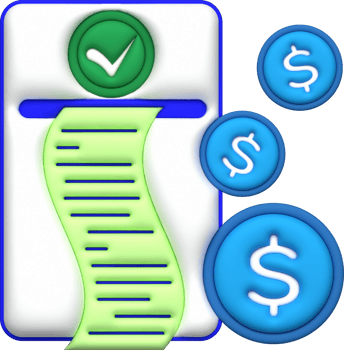 bill illustration 3D , printed financial data png