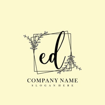 ED Initial beauty floral logo template vector