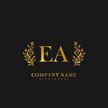 EA Initial beauty floral logo template vector