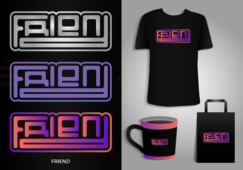 Friends text effect with style use. Typography Poster, T-shirt, Mug, Tote bag, Merchandise print. vector