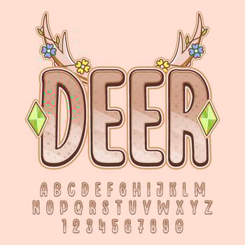 decorative deer editable text effect vector design