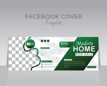 Modern Real Estate Facebook Cover Template vector