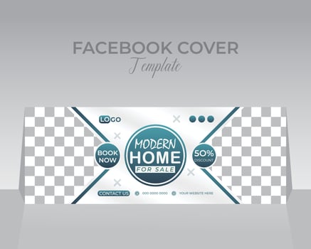 Modern Real Estate Facebook Cover Template vector