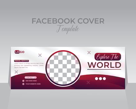 Travel Facebook Cover Template Design vector