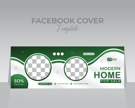 Modern Real Estate Facebook Cover Template vector