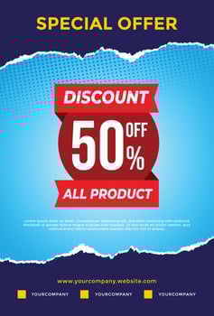 Special Offer, Sale poster template Discount Poster vector