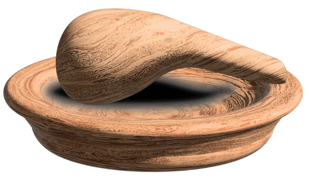 3d illustration of wooden Mortar and pestle png