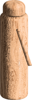 3d illustration of traditional wooden vacuum flask png