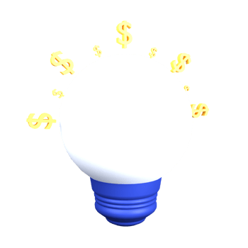 3d illustration lamp idea isolated on the transparent background png