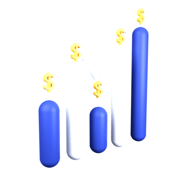3d illustration candle chart isolated on the transparent background png