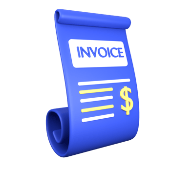 3d illustration invoice isolated on the transparent background png