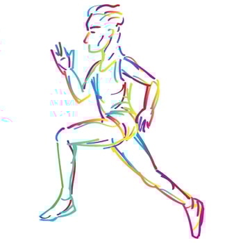 Man running marathon vector