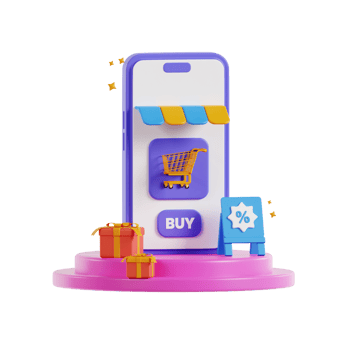 Online shopping 3D Illustration, online shop, online payment and delivery concept. png