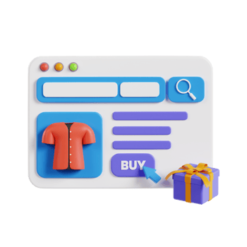 Online shopping 3D Illustration, online shop, online payment and delivery concept. png