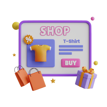 Online shopping 3D Illustration, online shop, online payment and delivery concept. png