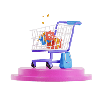 Online shopping 3D Illustration, online shop, online payment and delivery concept. png