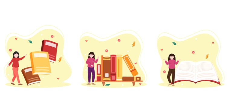 World Book Day Flat Bundle Illustration vector