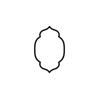 islamic window and door ornament icon vector