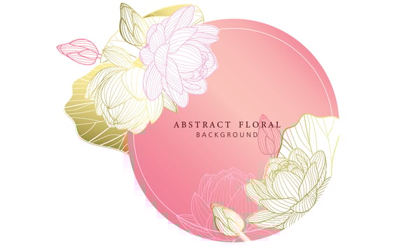 Lotus luxury hand drawn botanical leaves line art background vector