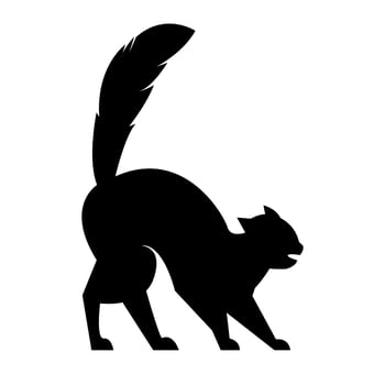 Cat silhouette illustration in flat style vector