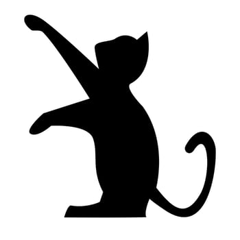 Cat silhouette illustration in flat style vector