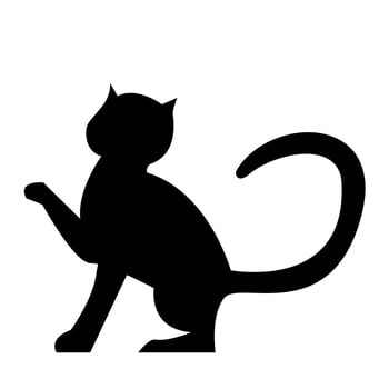 Cat silhouette illustration in flat style vector