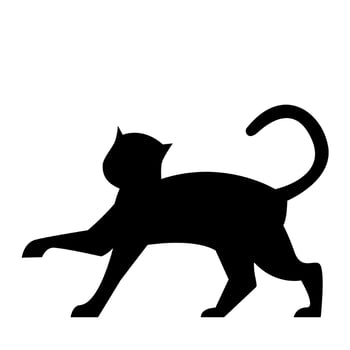 Cat silhouette illustration in flat style vector