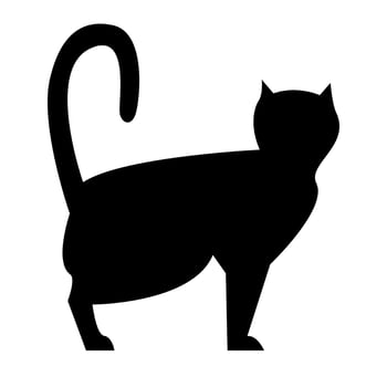 Cat silhouette illustration in flat style vector