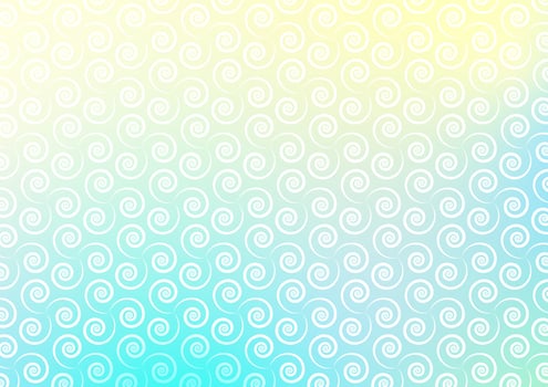 Abstract spiral line wave seamless pattern blue gradient vector background