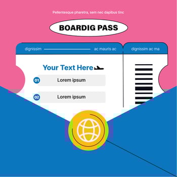 People enjoying summer. plane ticket. Summer vacation event marketing banner template. vector