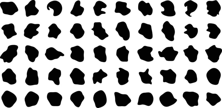 Hand Drawn Organic Shapes Liquid and fluid shape Black symbol Set 50 vector