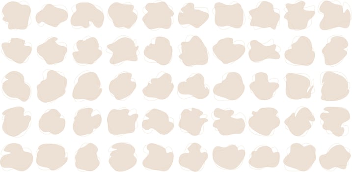 Hand Drawn Organic Shapes Liquid and fluid shape beige color symbol Set 50 vector