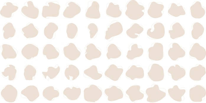 Hand Drawn Organic Shapes Liquid and fluid shape beige color symbol Set 50 vector