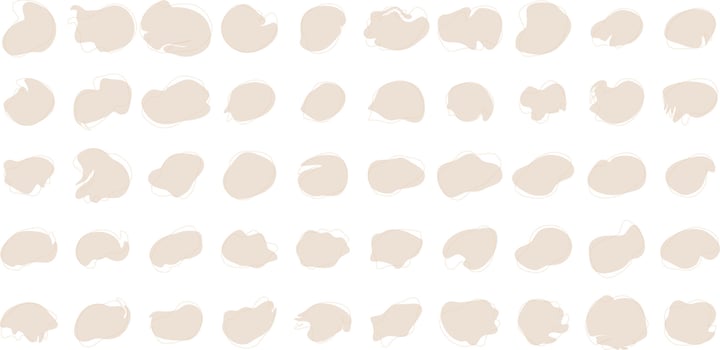 Hand Drawn Organic Shapes Liquid and fluid shape beige color symbol Set 50 vector