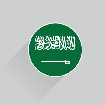 saudi arabia national flag vector icon, saudi arab flag 3d icon