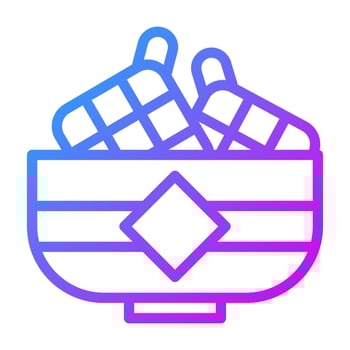 ketupat icon gradient purple colour ramadan symbol perfect. vector