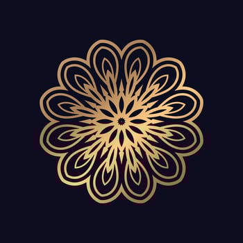 Golden floral luxury Round gradient mandala isolated background Design vector