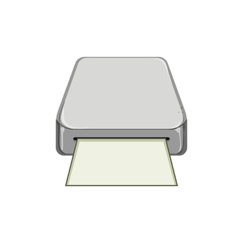 business compact photo printer cartoon vector illustration