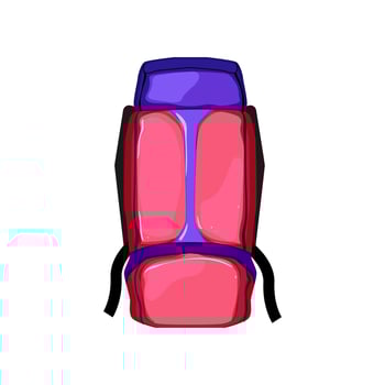 trekking hiking backpack cartoon vector illustration