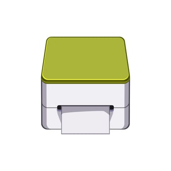 roll label printer cartoon vector illustration