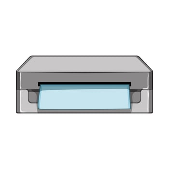paper label printer cartoon vector illustration