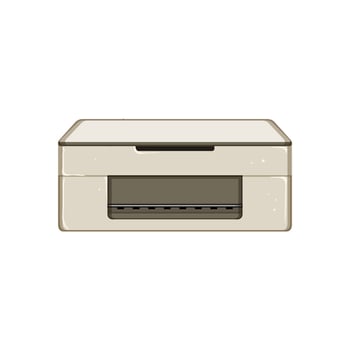 laser photo printer cartoon vector illustration